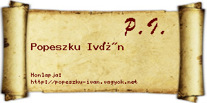 Popeszku Iván névjegykártya